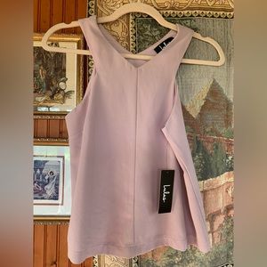 NWT Lulu's Gorgeous Blush, Size S Criss Cross Partial Open Back Top |